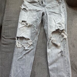 Distressed Gray Jeans